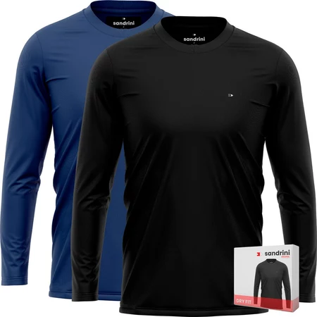 Kit 2 Camisetas Dry Sandrini Manga Longa Fitness Promoção