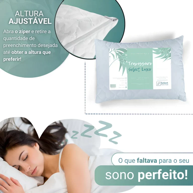 Kit 2 Travesseiros Select Luxo Fibra 70x50cm Antialérgico Zíper Branco