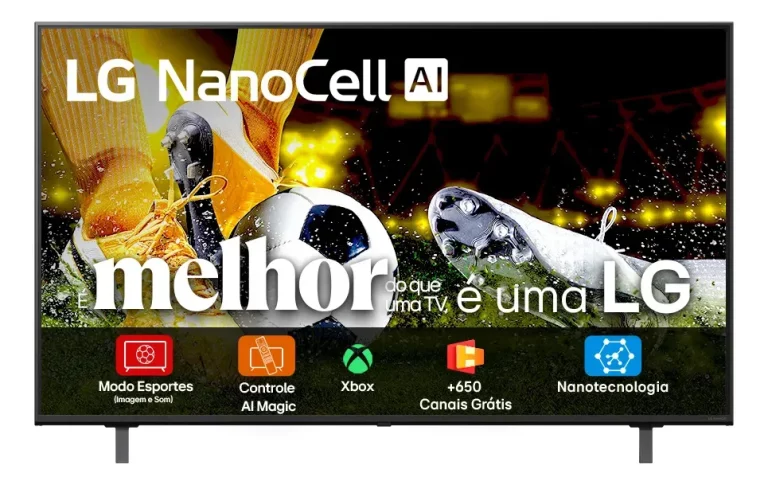 Smart TV 4K 50" LG NanoCell 50NANOA Processador α7 AI Ger8 4K Super Upscaling Google Cast Alexa Integrado Controle AI Smart Magic WebOS 25