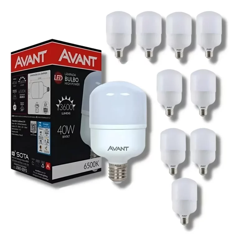Avant Kit 10 Lâmpadas Led 40w Bulbo E27 6500k Branco Frio Luz Branco-frio