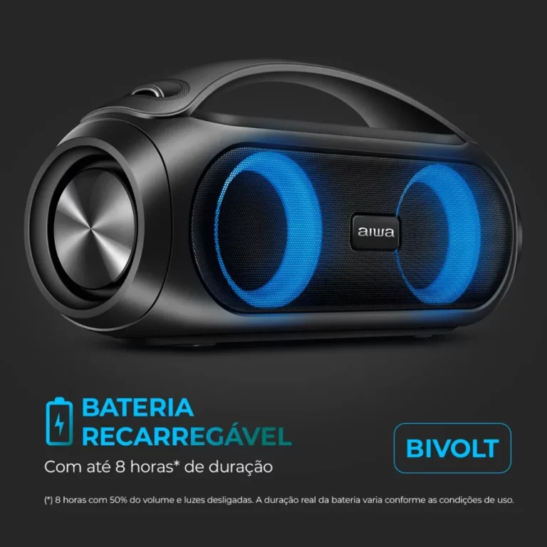 Caixa De Som Boombox Aws-bbs-02-a Bluetooth Aiwa Preto