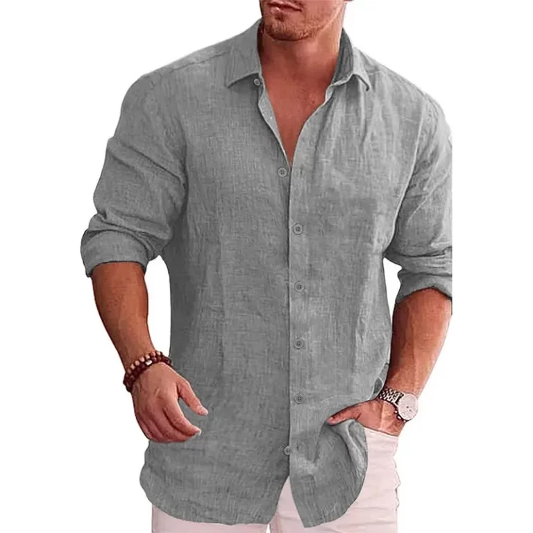 Camisa Masculina De Algodão E Linho, Blusas Leves De Estilo