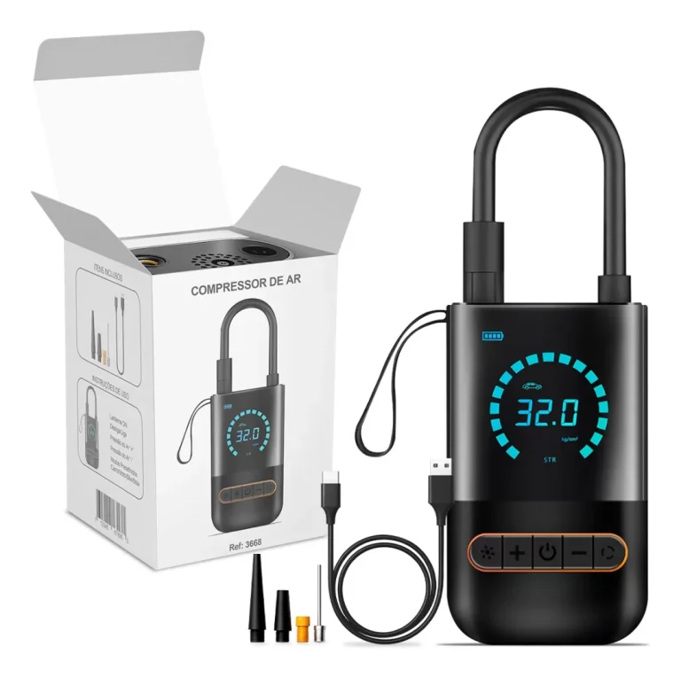 Compressor de Ar Portátil UC40+ 150psi 80W USB-C Preto para Carro Moto Bike