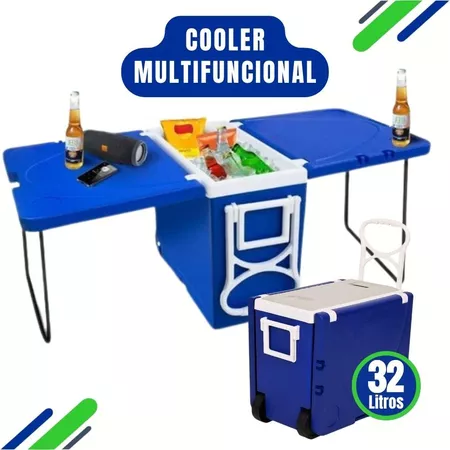Cooler Multifuncional Super Térmico 32L – Com Mesa Retrátil ou Sem