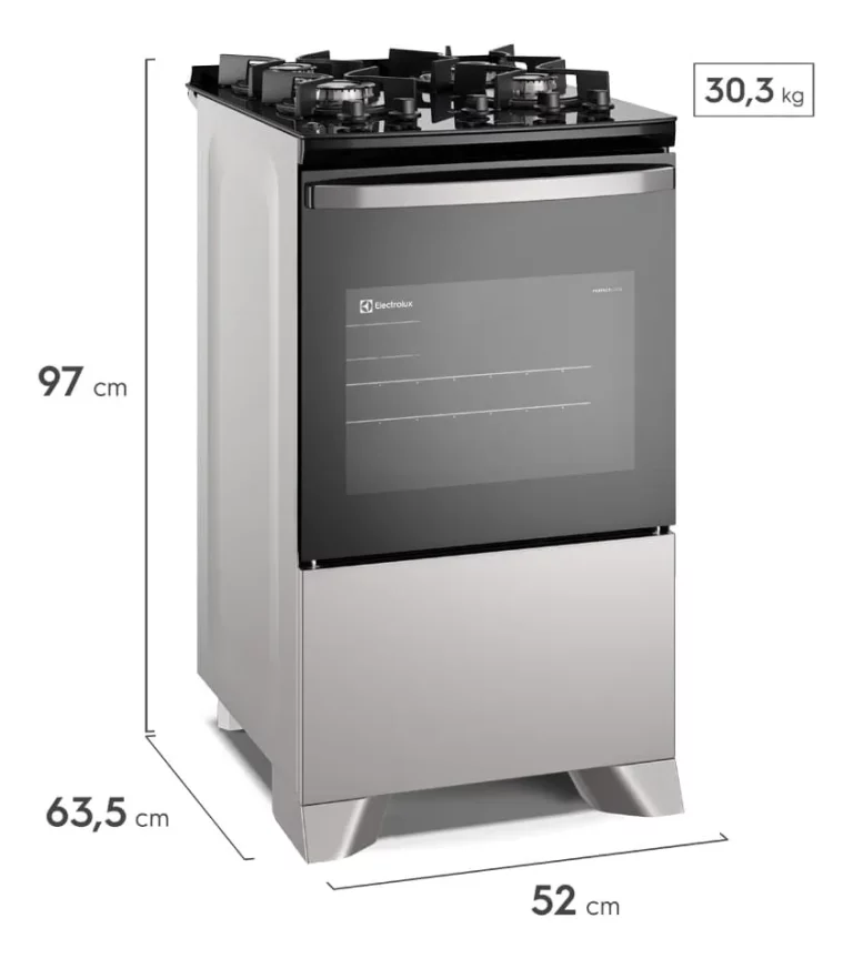 Fogão 4 bocas Electrolux Cinza Efficient Mesa Vidro, Tripla Chama e PerfectCook (FE4GG) Bivolt