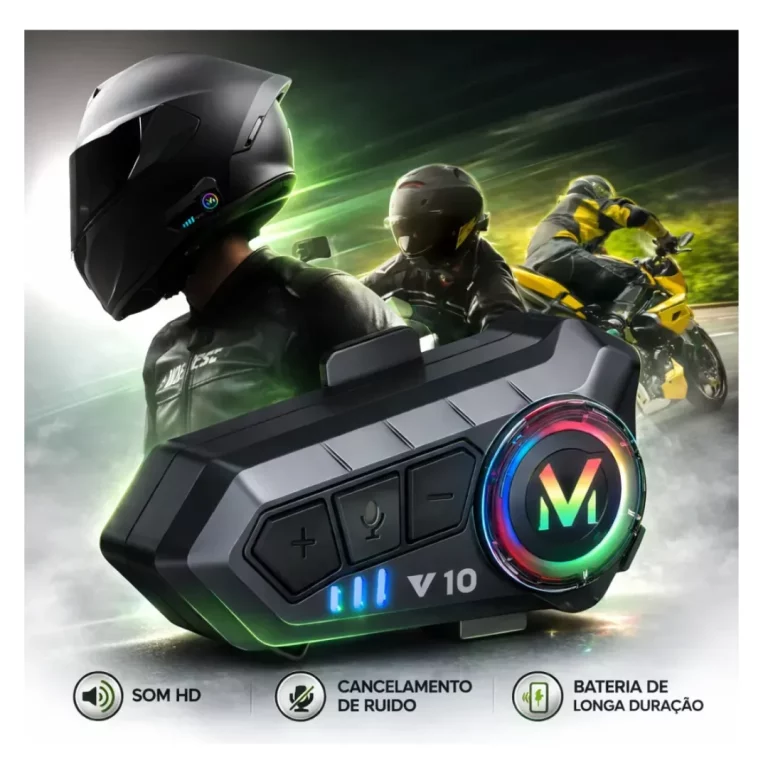 Fone De Ouvido Comunicador Capacete Moto Bluetooth Sem Fio Microfone Ouve Musica Sem Ruido Entregador Ifood 99 Landara