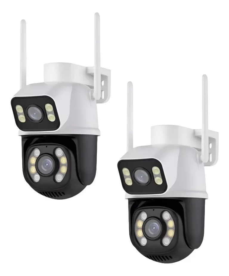 Kit 2 Câmera Wifi Externa A28 App Icsee Dupla Visão 3mp Prova Dágua Cor Branco