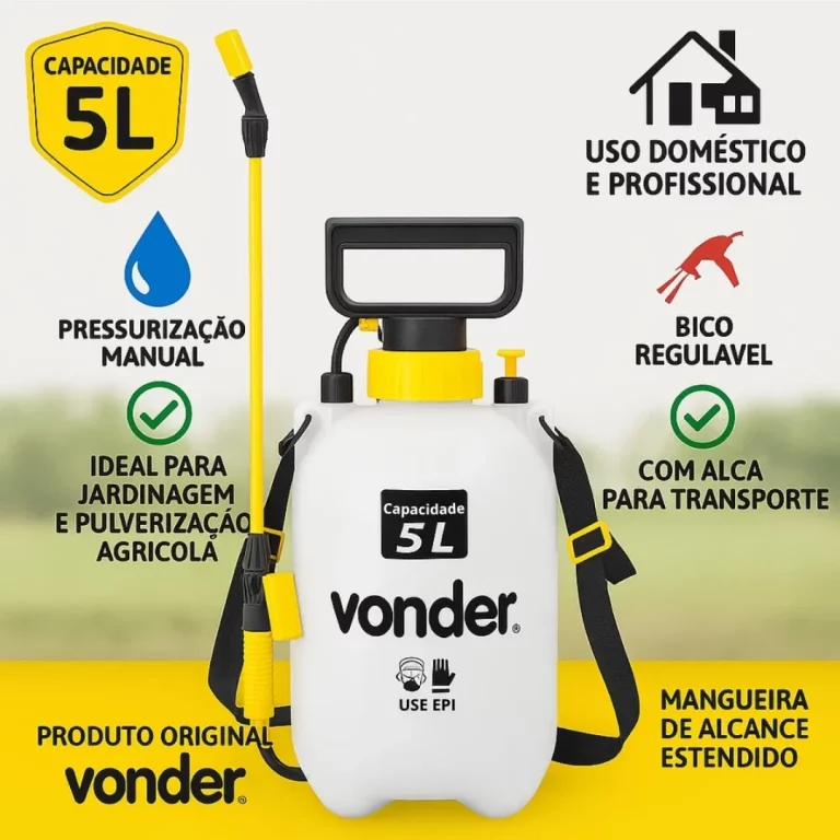 Pulverizador Agricola Lateral Manual Vonder 6240005000 5 Litros Cor Branco